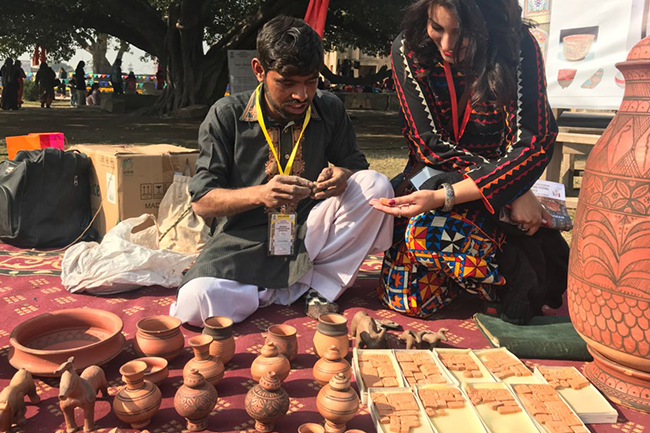 Pottery stall at #CLFLahore