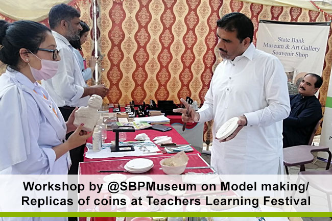 Workshop by @SBPMuseum on Model making/Replicas of coins at Teachers Learning Festival